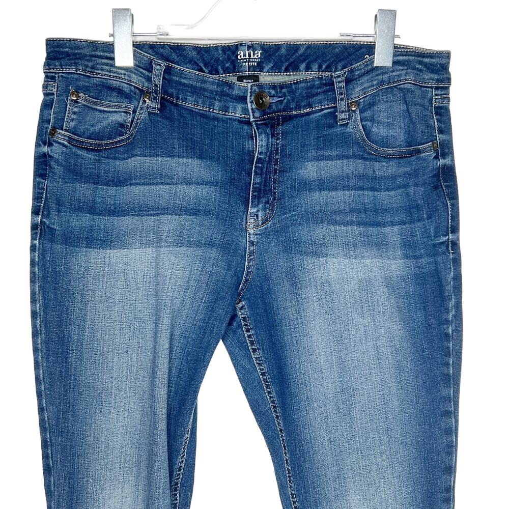 A.N.A. A New Approach Petite Cropped Skinny Denim Jean Medium Wash Blue Size 33 - Picture 3 of 9